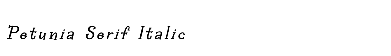 Petunia Serif Italic